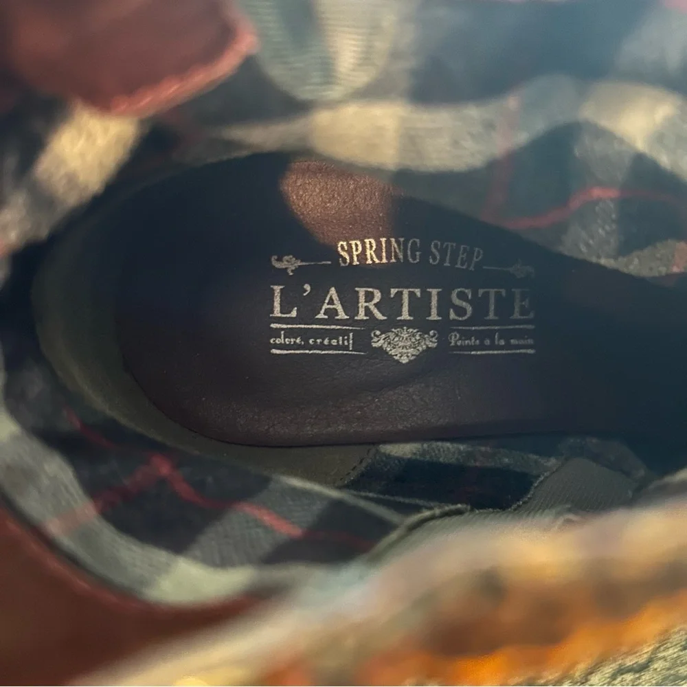 L’Artiste Hand Painted Leather Ankle Boots Size 6.5 - Picture 4 of 11